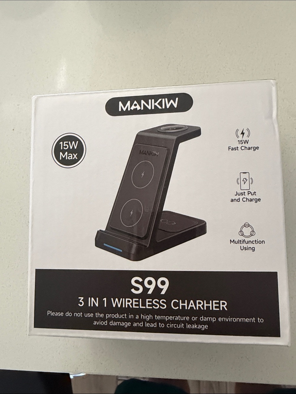 S99 3-in-1 Wireless Charger Stand - Black